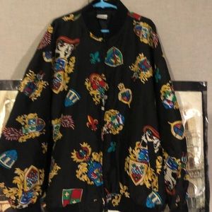 Silk bomber jacket with crests